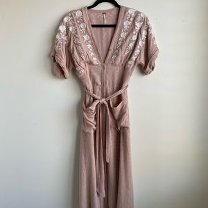 Free people midi embroidery dress
